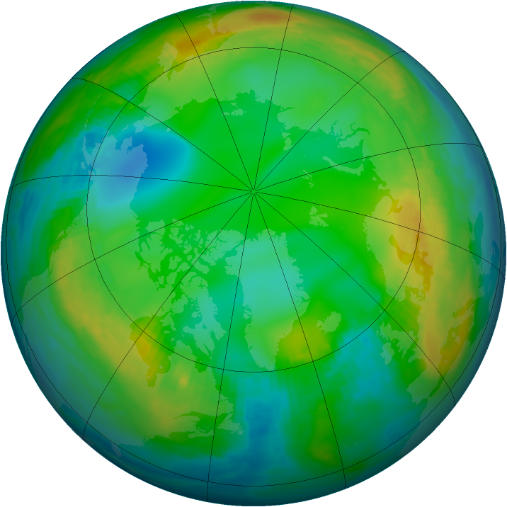 Arctic ozone map for 30 November 1980